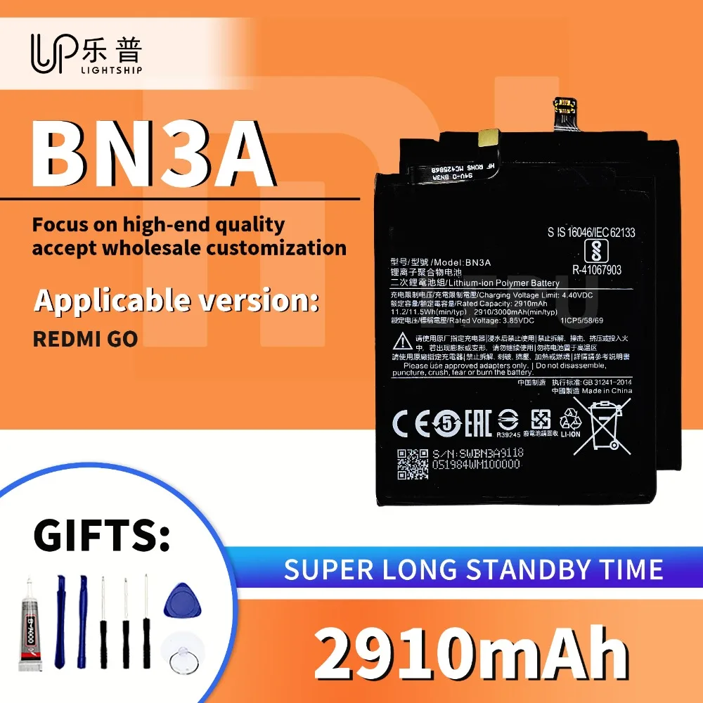 

Zero-Cycle Original Battery BN3A 2910mAh for REDMI GO High Quality Battery with Free Tools redmi go New Replacement Battery