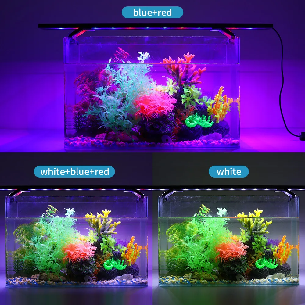 

LED Aquarium Light Fish Tank Lamp , 5-Level Brightness Adjustments, 3 Color Light Modes with Time Setting For 12 to 48 Inch Tank