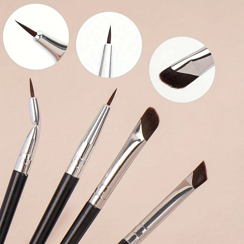 Juego de brochas de maquillaje de ojos, 3/5/7/8 Uds., delineador de ojos en ángulo ultrafino, sombra de ojos, detalle de cejas, Kits de herramientas de maquillaje