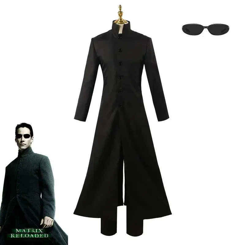 

Costom made matrix cosplay costume neo Black men women long trench coat uniform Halloween party stage performance suit