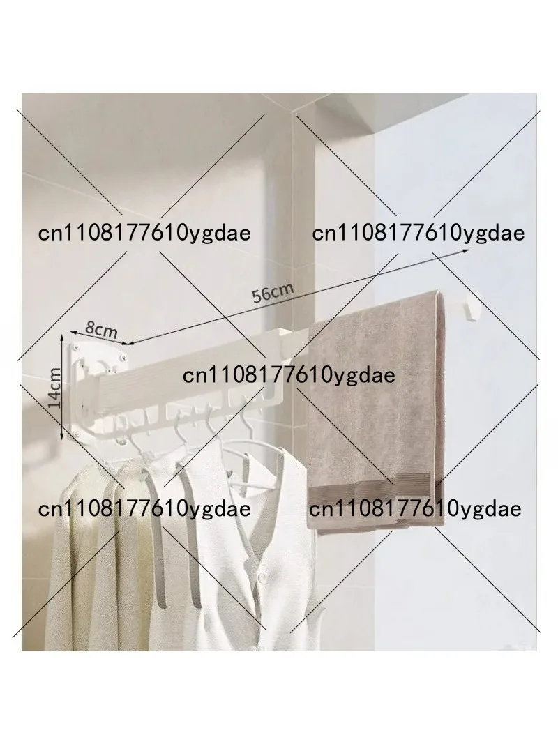 Wall Mounted Retractable Drying Rack Folding Laundry Hanger Balcony Use