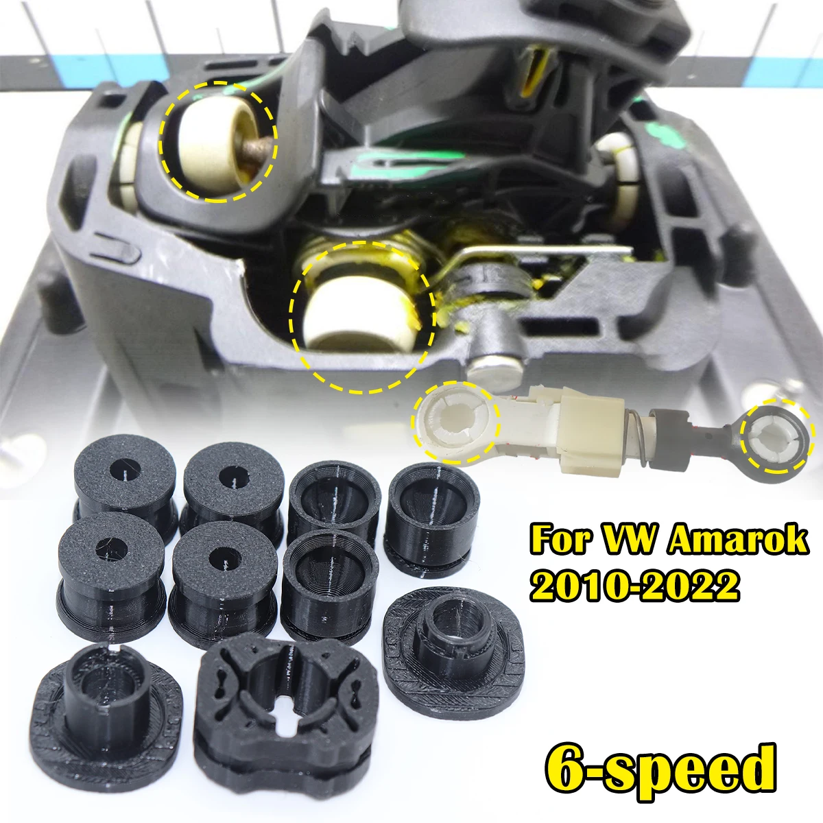 For VW Amarok 2010 2011-2022 6-speed Gear Shifter Lever Selector End Rod Connect Bushing Gearbox Shift Cable Linkage Accessories