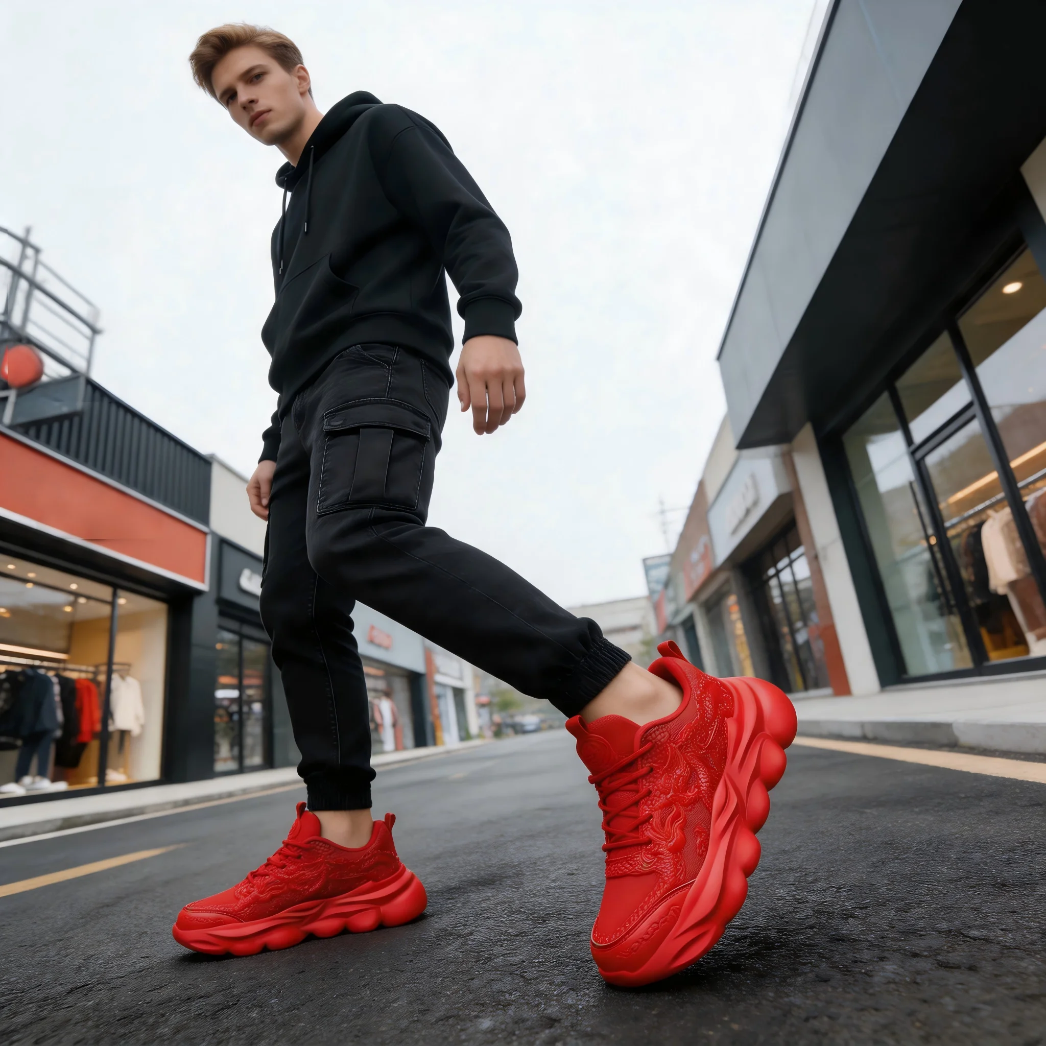 Men's Casual Running Shoes, Non-Slip, All-Season Casual Shoes, Trendy and Fashionable