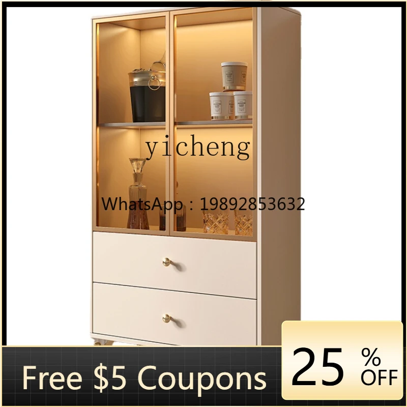 

Zc Glass Wine Cabinet High-End Wall Display Cabinet Living Room Home Sideboard Cabinet