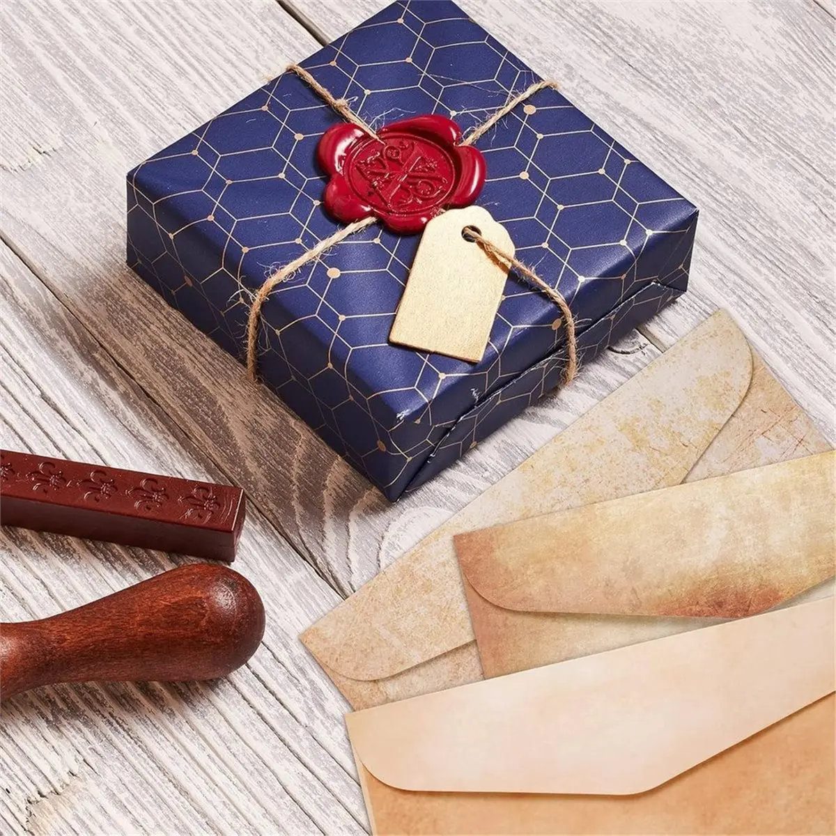 42 Pcs Vintage Wax Seal Stationery Set Paper Letters Envelope Stamp Writing Papers Envelope Wax Sticks Tea Candles Spoon