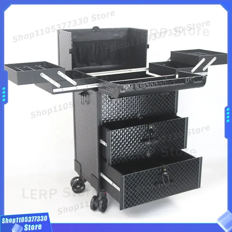 Professional Makeup Trolley Large Capacity Cosmetic Case Portable Multi Layer Beauty Cart for Tattoo Embroidery Manicure