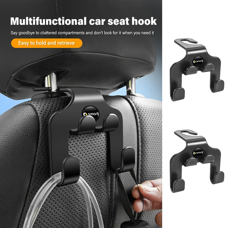 Car Four Hooks Phone Holder Organizator Bag Seatback Hanger For Smart 451 450 Crossblade City Cabrio City-Coupe Roadster