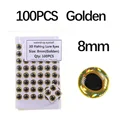 100pcs Golden 8mm