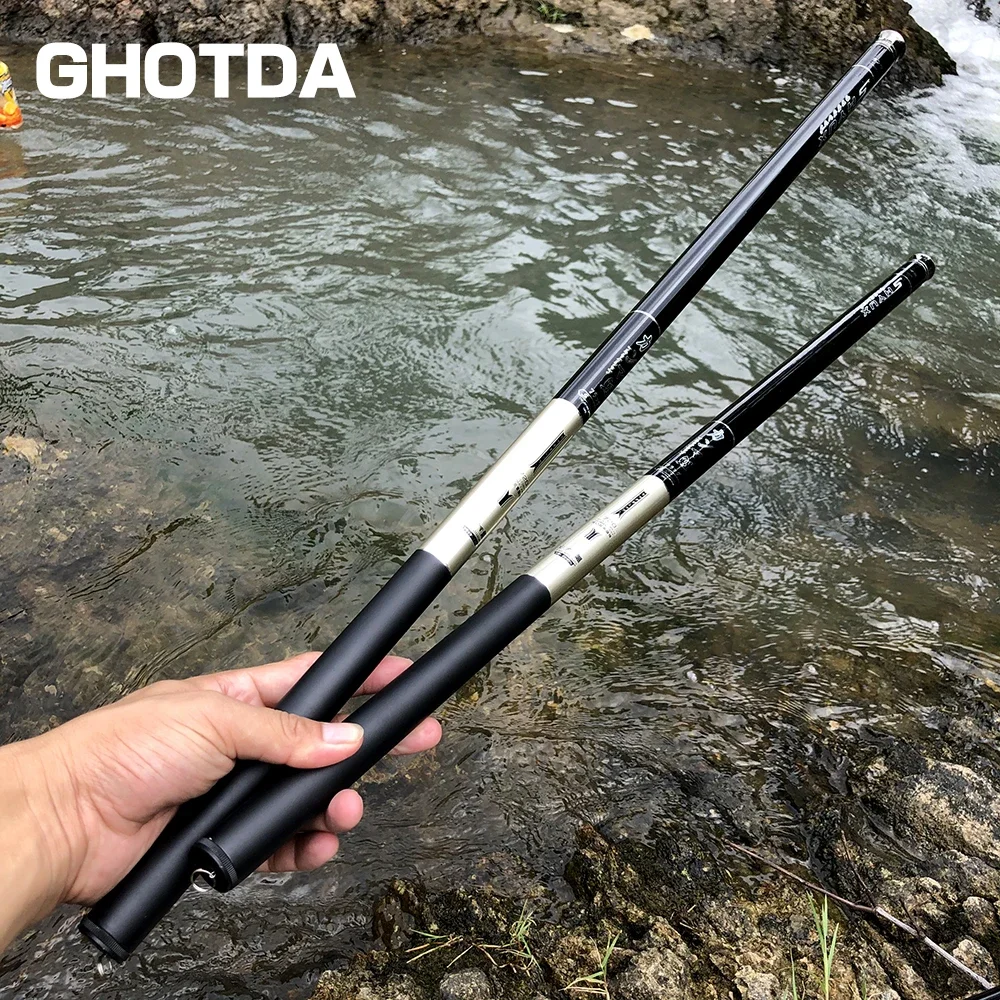 GHOTDA Caña Telescopica de Fibra de Carbono 3,6-7,2m para pesca - imagen 3