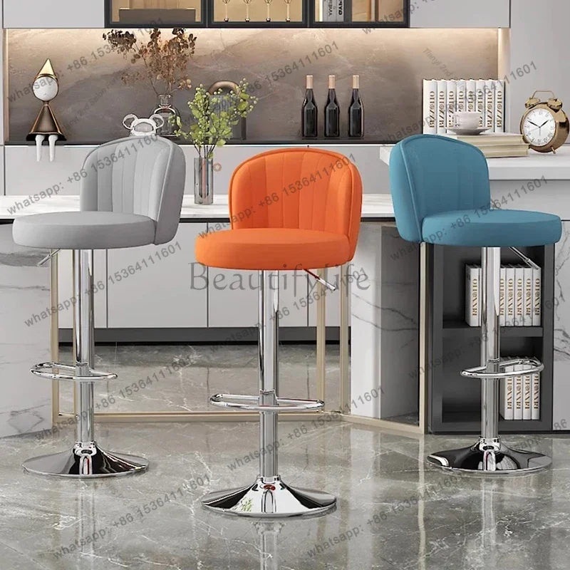 Factory Direct Sales Swivel Nordic Bar Chairs High Stool Modern PU-leather Adjustable Bar Chairs Relax Italian Design Bar Furnit