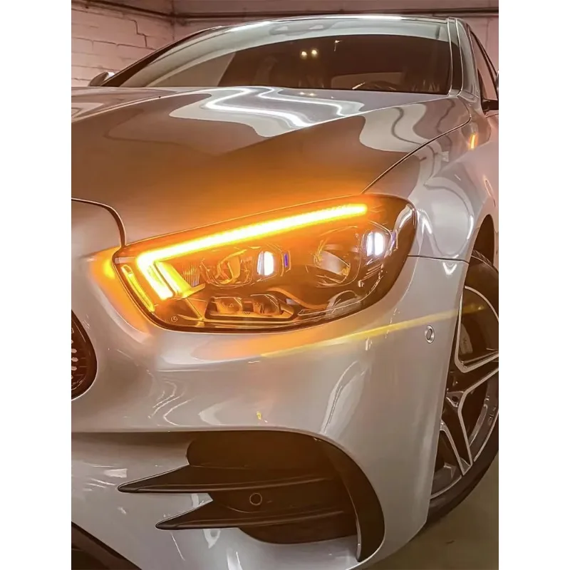 

Автомобильные фары для Benz E-Class W213 2016-2020, передние фары автомобиля в сборе, обновление в стиле Maybach, светодиодный динамический стример, аксессуары