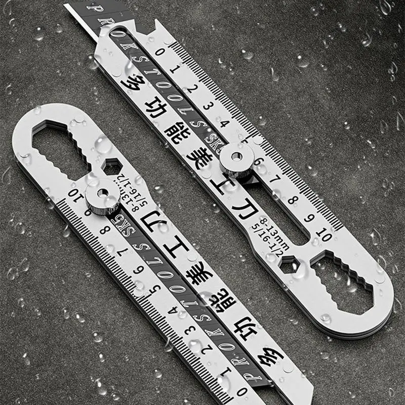 Retractable Box Cutter Retractable All Steel Cutter With Safety Lock For Cartons 10-in-1 Heavy Duty Utility Knives Multipurpose