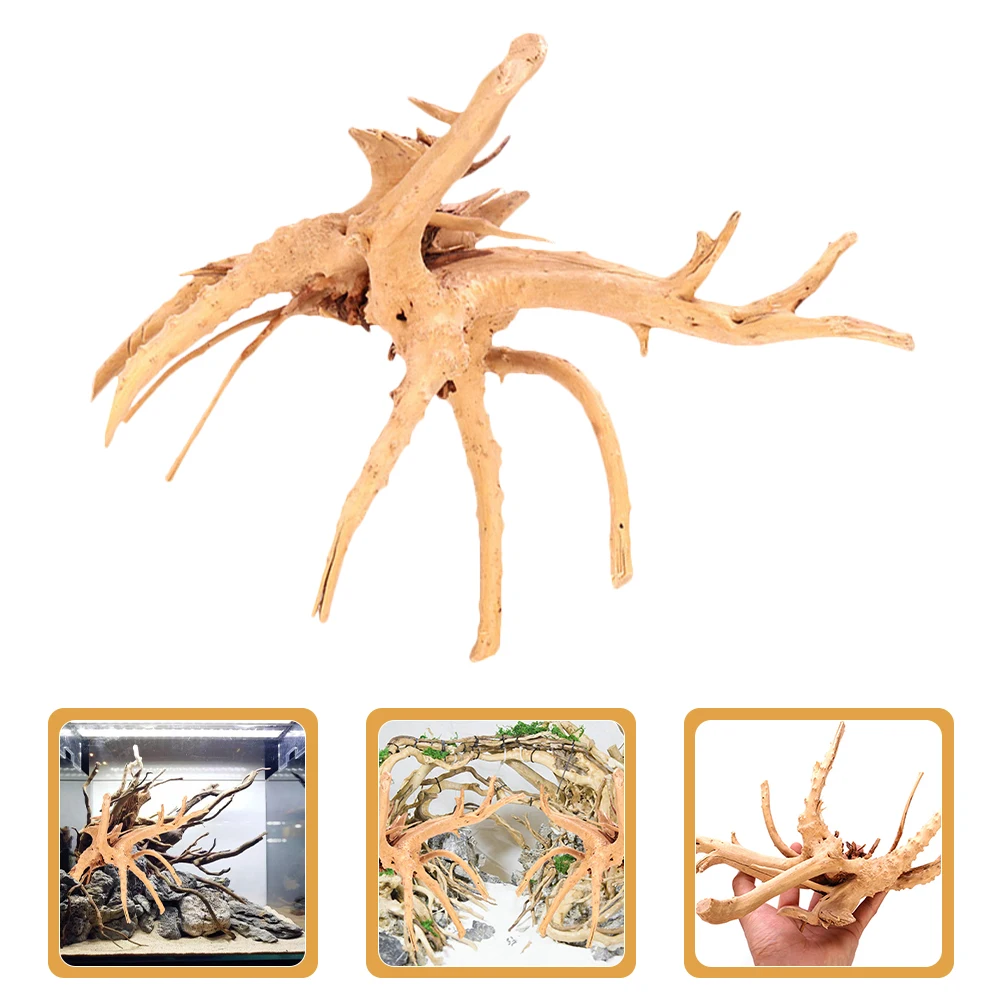 

2Pcs Dead-Wood Craft Aquarium Decor Fish Tank Ornaments Natural Realistic Landscape Decorations for Reptile Tank and Pond