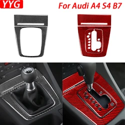 For Audi A4 S4 B7 2005-2008 Car Accessories Real Carbon Fiber Gear Shift Panel Set Cover Trim Interior Sticker Modification