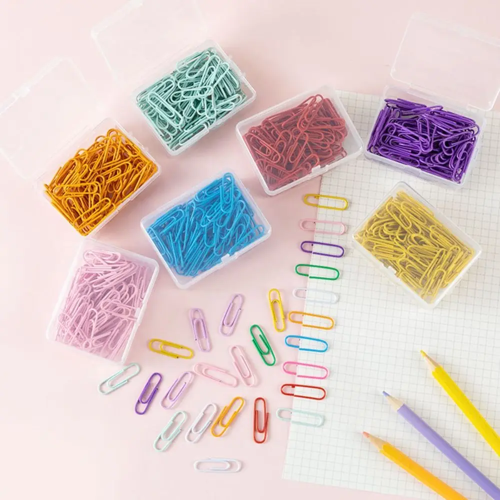 50PCS Mini Creative Metal Paper Clips Colored Alloy Bookmark Clip Binding Binder Clamps School