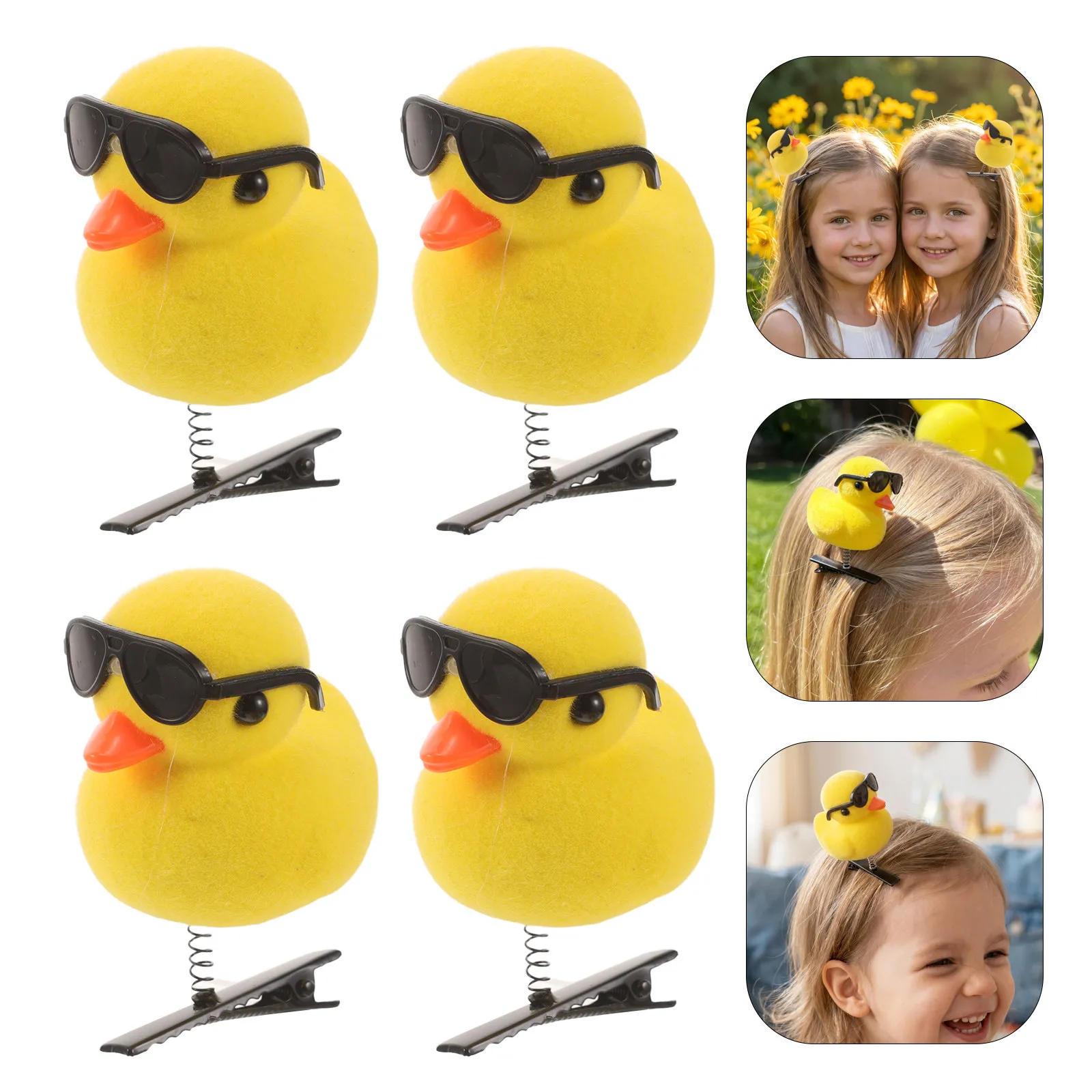 20pcs Duck Hair Clips Cartoon Animals Hairpins Hair Barrettes For Summer Holiday Party Photo Props Halloween Hair Accessoires