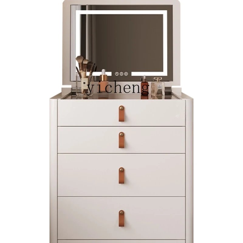 

ZC Dresser Modern Minimalist White Bedside Side Cabinet Dresser Bedroom Storage Chest of Drawers