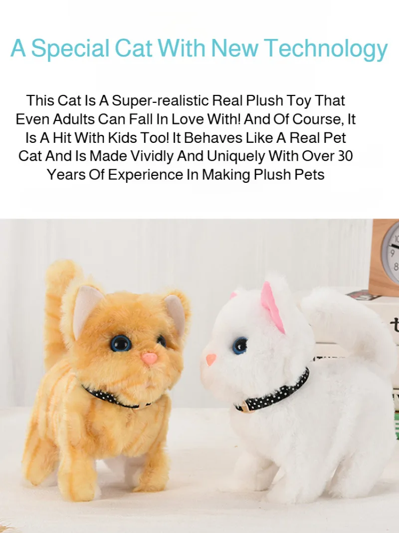 Electric kitten machine pet cat simulation will move will call plush toys