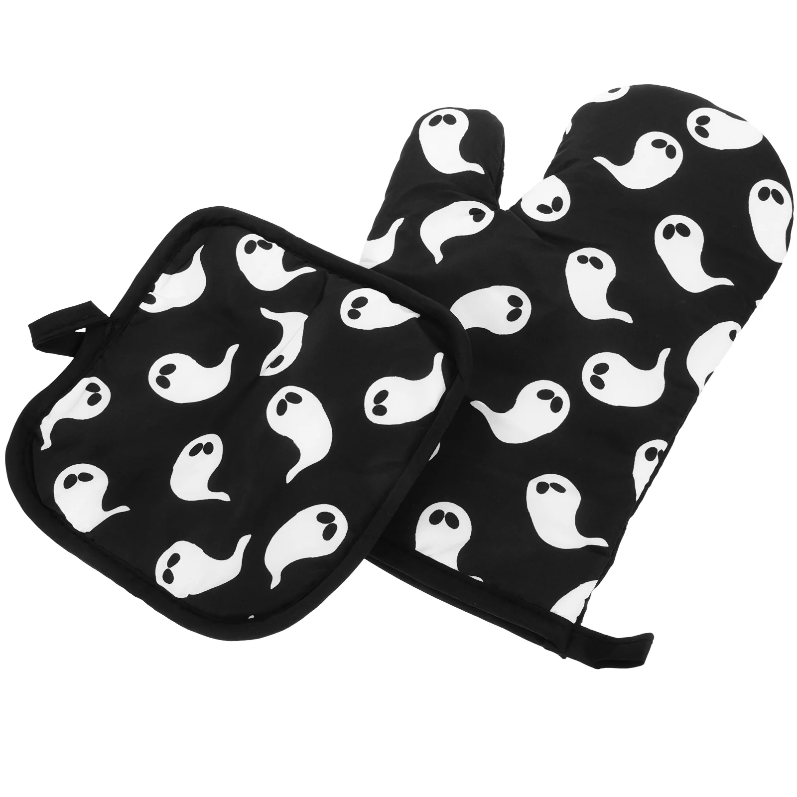 

2 Pcs Halloween Microwave Table Cushion Oven Gloves Mitts for Cooking Creative Kitchen