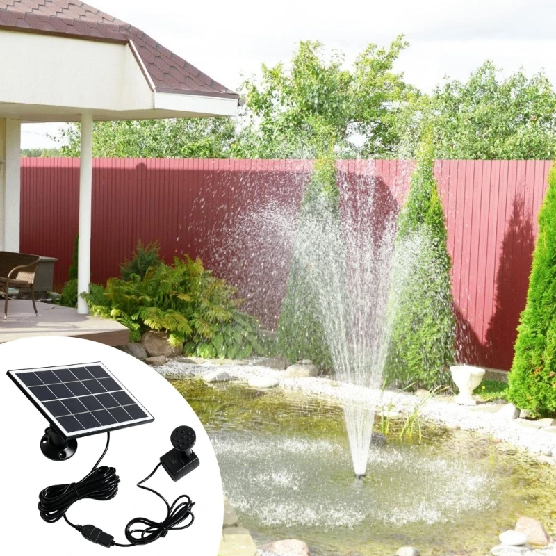  5V Solar Water Pump For Landscape Fountain With Flexible 360Degree Angles Adjustment And Quiet Performances Quick Setups