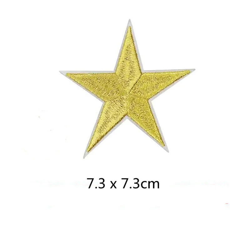 10pcs 7cm Iron On Star Stickers Embroidery Clothes Stars Patches Sewing Appliques DIY Jeans Coats Shoes Hats Badge