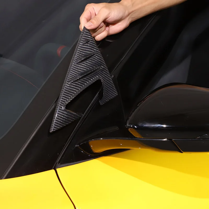 

For Lotus EMIRA 2021-2023 Real Carbon Fiber Rearview Mirror Side Triangle Spoiler Trim Decorative Sticker Car Accessories