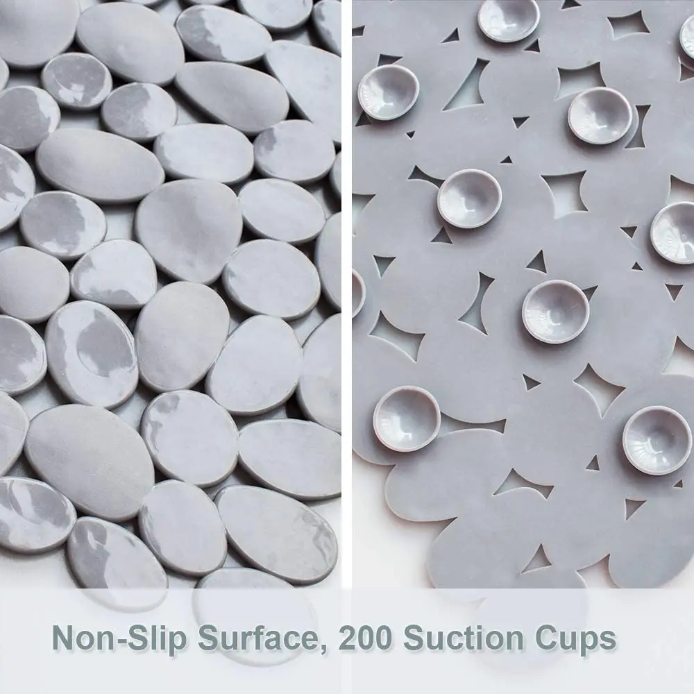 Non-Slip PVC Bathroom Mat with Suction Cups for Safety Waterproof Slip-Resistant Bathroom Floor Shower Mats Bathtub Beside Mat