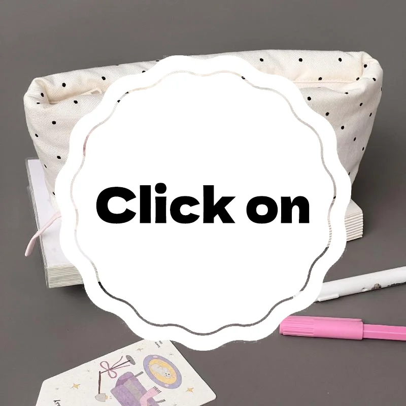 Cute Polka Dot Pencil Case With Pink Bow Large Capacity For Students School Office Stationery Storage