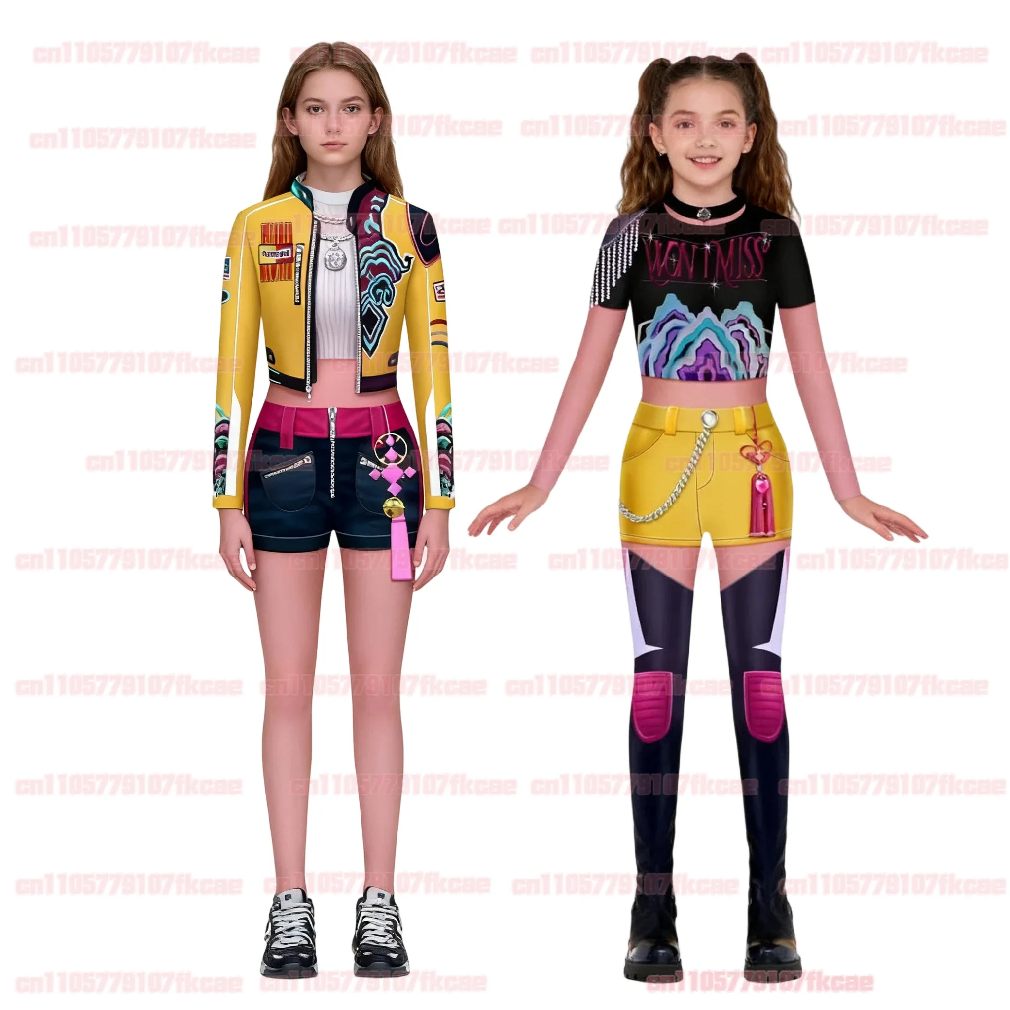 بدلة نسائية من Mira Rumi K-Pop Demon Hunters التأثيرية بطباعة ثلاثية الأبعاد بدلة Zentai لأداء مسرح حفلات الهالوين