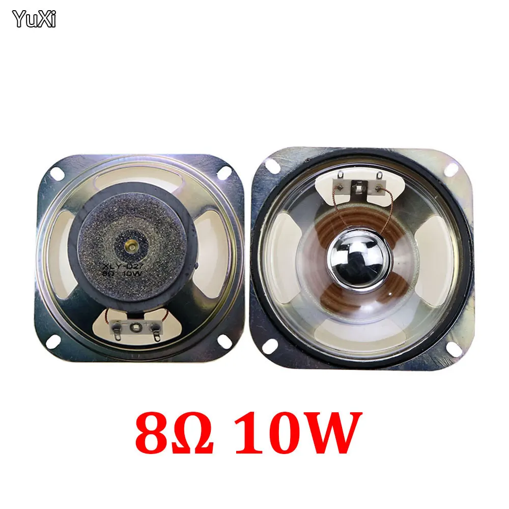 

2pcs 8 Ohm 10W Loudspeaker 102MM 4inch Square Speaker Waterproof Clear Cone Paper Bright Cap 60MM External Magnetic Height 36MM