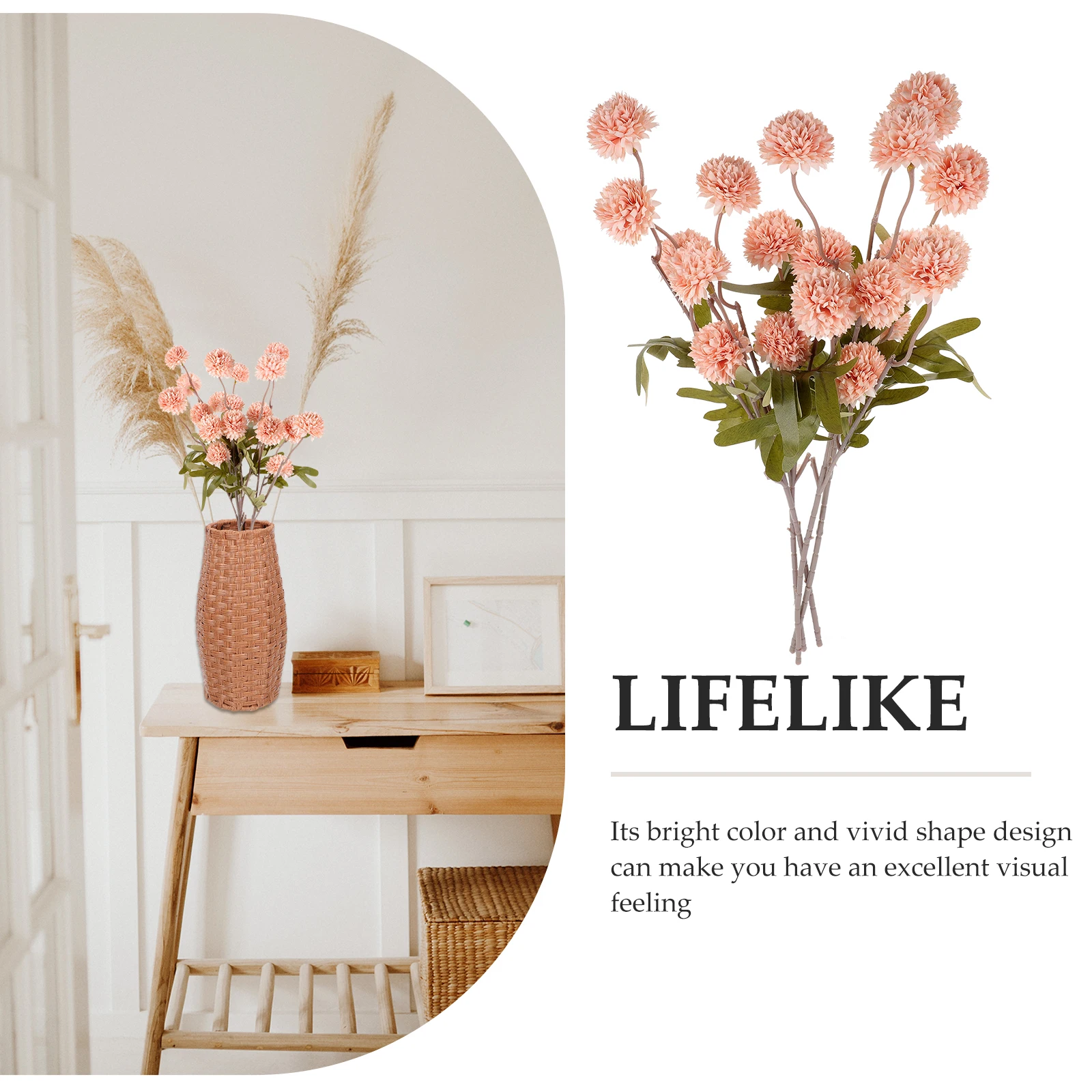 

4 Pcs Indoor Artificial Flower Plants Wedding Decoration Plastic Flowers for Puff