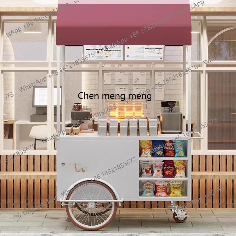 

Wrought iron float stall push stall display stand snack mobile stall trolley market promotion