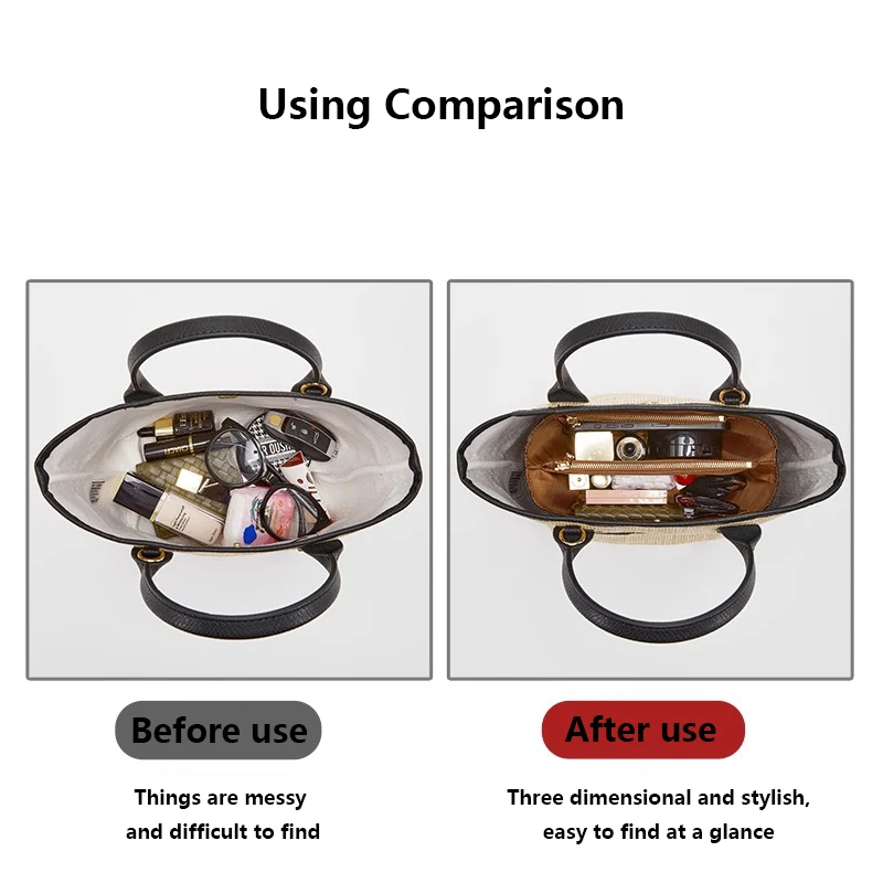 Straw woven bag organizer insert for Longchamp DuPont paper lightweight waterproof bag support handbag liner bags accessories