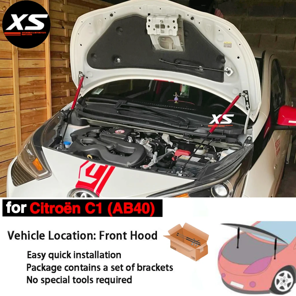 

Hood Shocks Damper For Citroen C1 AB40 2014-2022 Front Bonnet Hydraulic Struts Lift Support Absorber Prop Rod Pillar Gas Springs