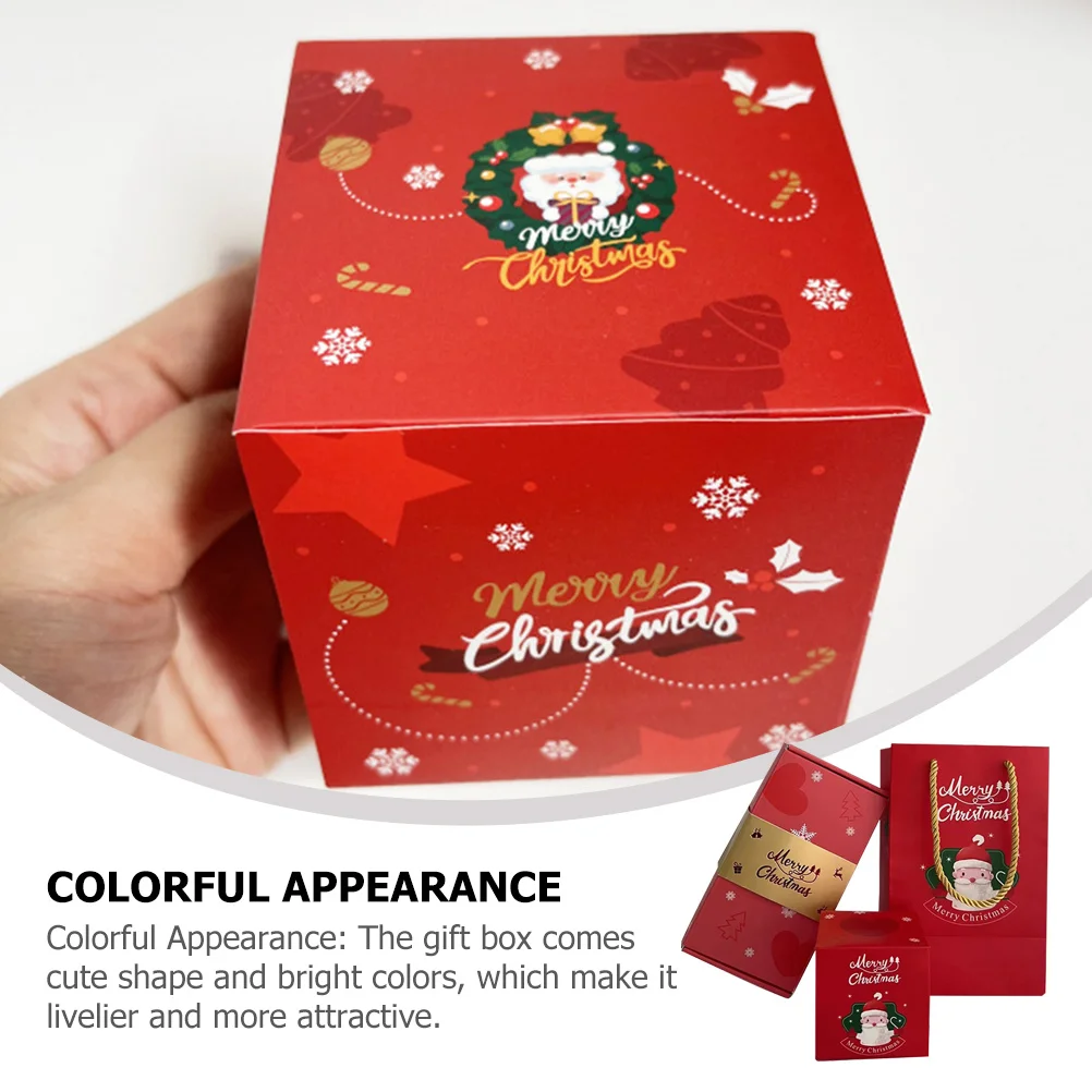 กล่องขนมคริสต์มาสแบบกระดาษแตก 1 ชุด กล่องของขวัญปาร์ตี้คริสต์มาส กล่องของขวัญแบบกระดาษแตก กล่องใส่ขนม