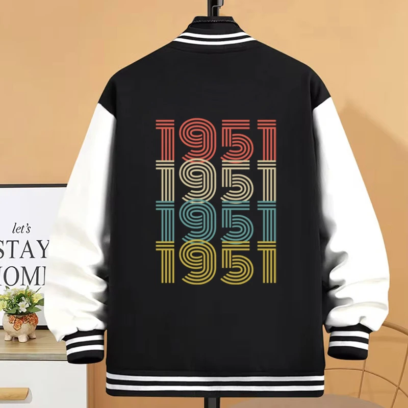 Women's Jacket Vintage 1951 Classic Graphic Retro Birthday Gift Autumn Winter Jacket Men Women 73 Years Old Casual Outerwears