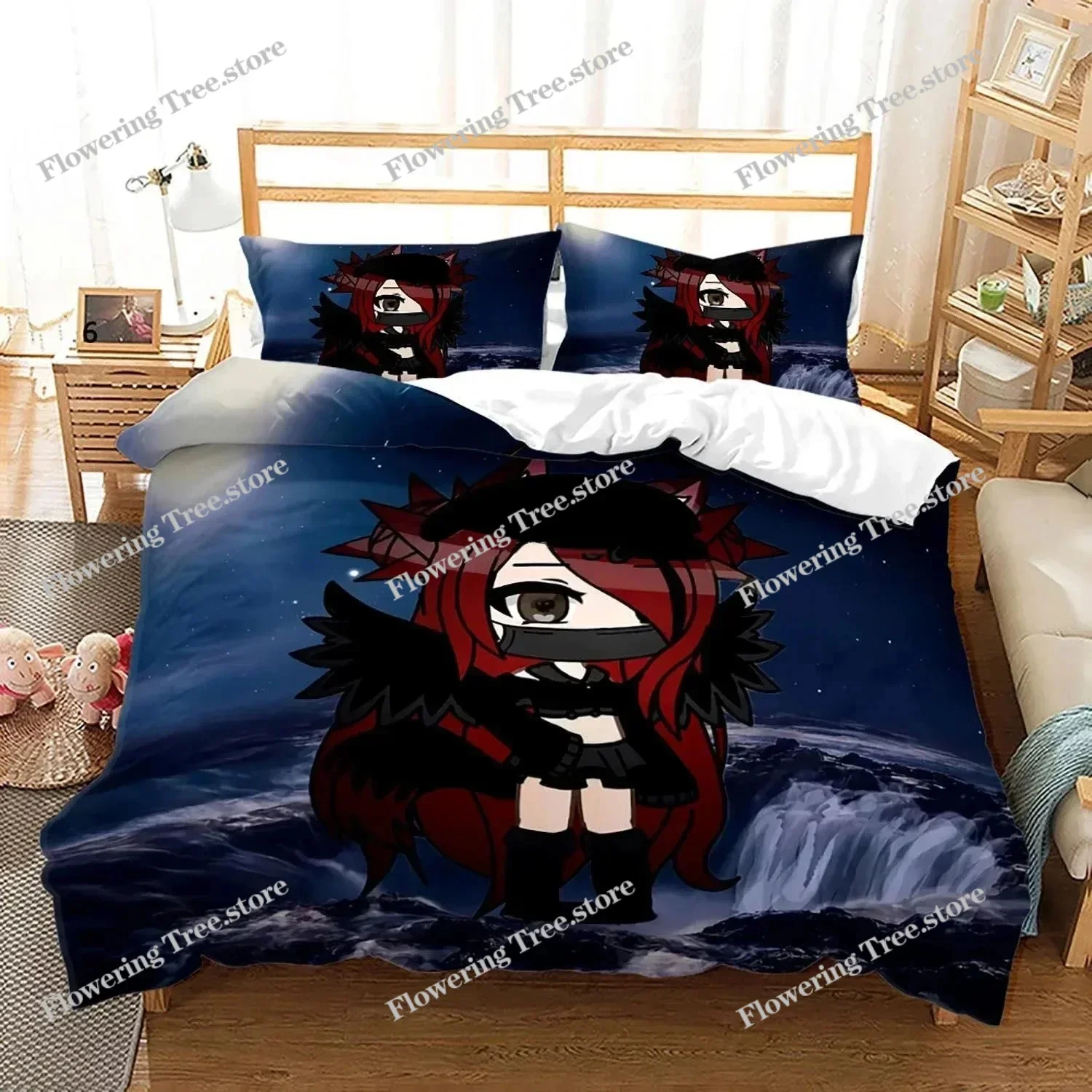 

3D Printed Gacha Life Bedding Set Boys Girls Twin Queen Size Duvet Cover Pillowcase Bed Kids Adult Fashion Home Textile029