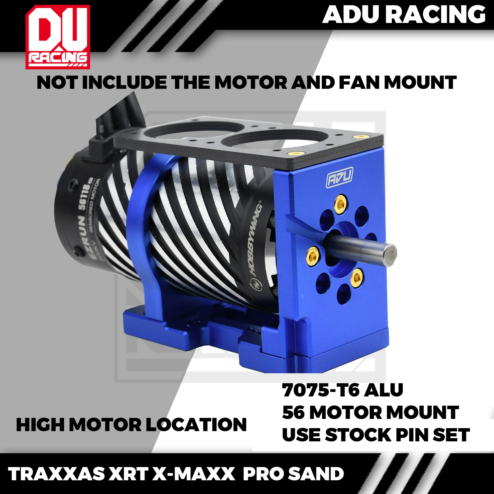 ADU RACING 7075-T6 ALU TAIL HOOP 1/5 X-MAXX XRT PRO SAND motor mount for HOBBYWING CASTLE 56 2028 motor with stock pin set