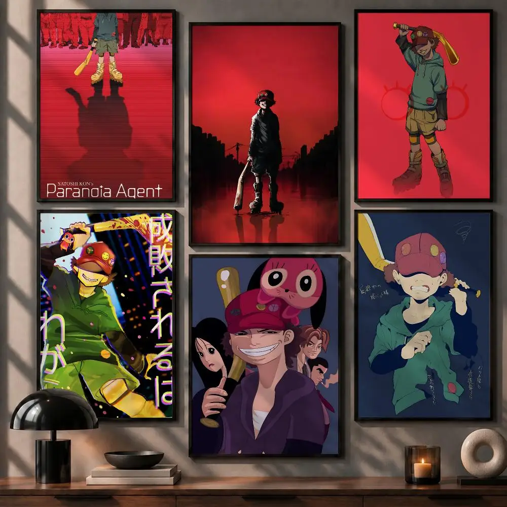 Sharp Anime Paranoia Agent Poster No Glue Residue Self-Adhesive Art Poster Wall Decor for Bedroom Living Room