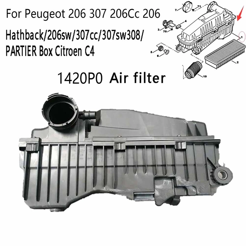 Air Filter 1420P0 Air Intake System For Peugeot 206 307 206Cc 206 Hathback 206Sw 307Cc 307Sw308 PARTIER Box Citroen C4