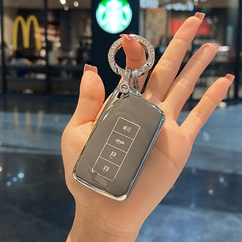 Strass zilveren sleutelhanger autosleutel hoes voor lexus es ls ux 300e nx nx nx gs rx is es gx lx lx rc 200 250 350 ls 450h 300h