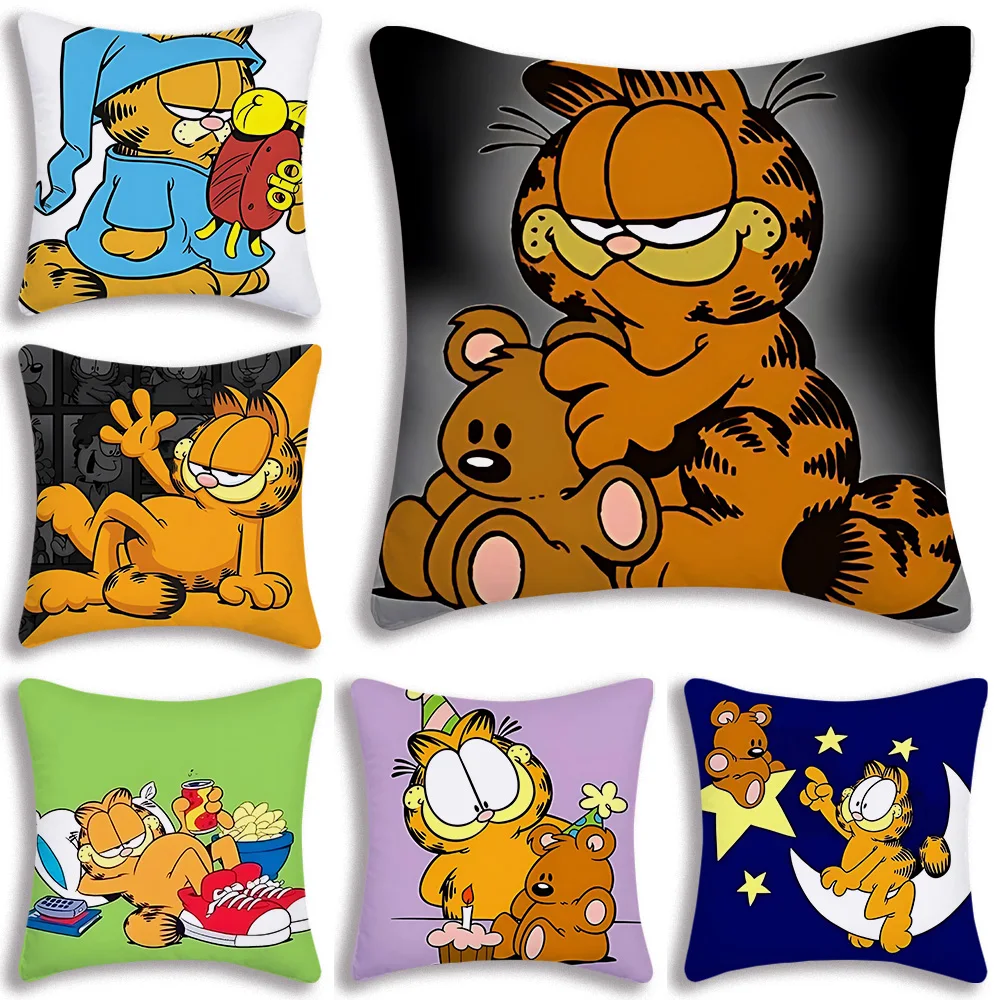 

G-GarfieldS Pillow Covers Cartoon Sofa Decorative Home Double-sided Printing Short Plush Cute Cushion Cover