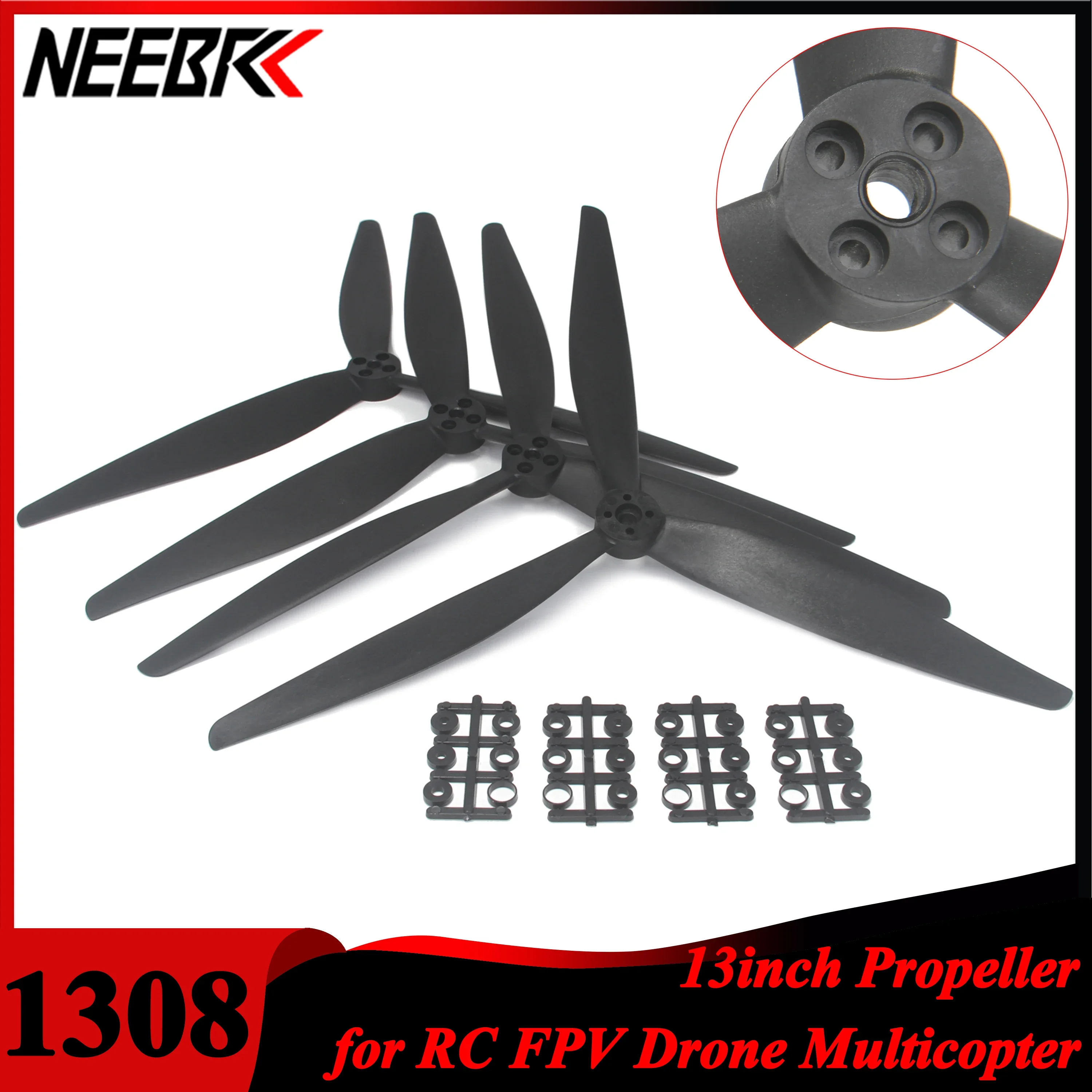 2 pares 1308 13x8x3 13 polegadas 2cw 2ccw 3 lâminas de fibra de vidro reforçada hélice de nylon para rc x-class fpv drone multicopter peças diy