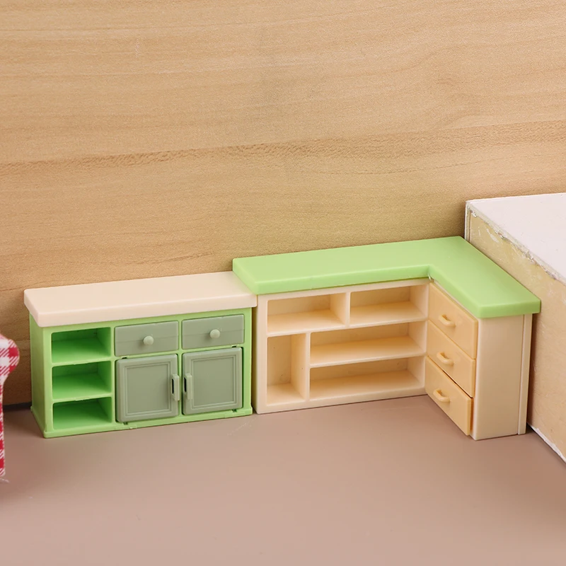 1/12 Dollhouse Mini Storage Cabinet Counter Model Dollhouse Convenience Store Furniture Accessory Dolls House Decoration