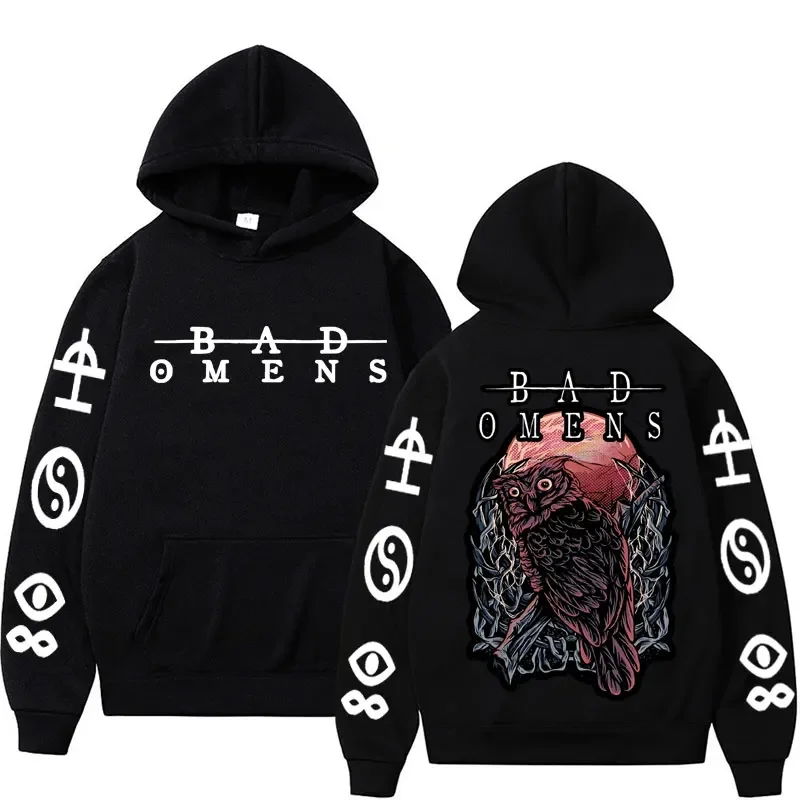 

Band Bad Omens Owl Gaze Premium Graphic Hoodie Men Harajuku Hip Hop Style Gothic Sweatshirt Casual Fleece Hoodies Streetwear