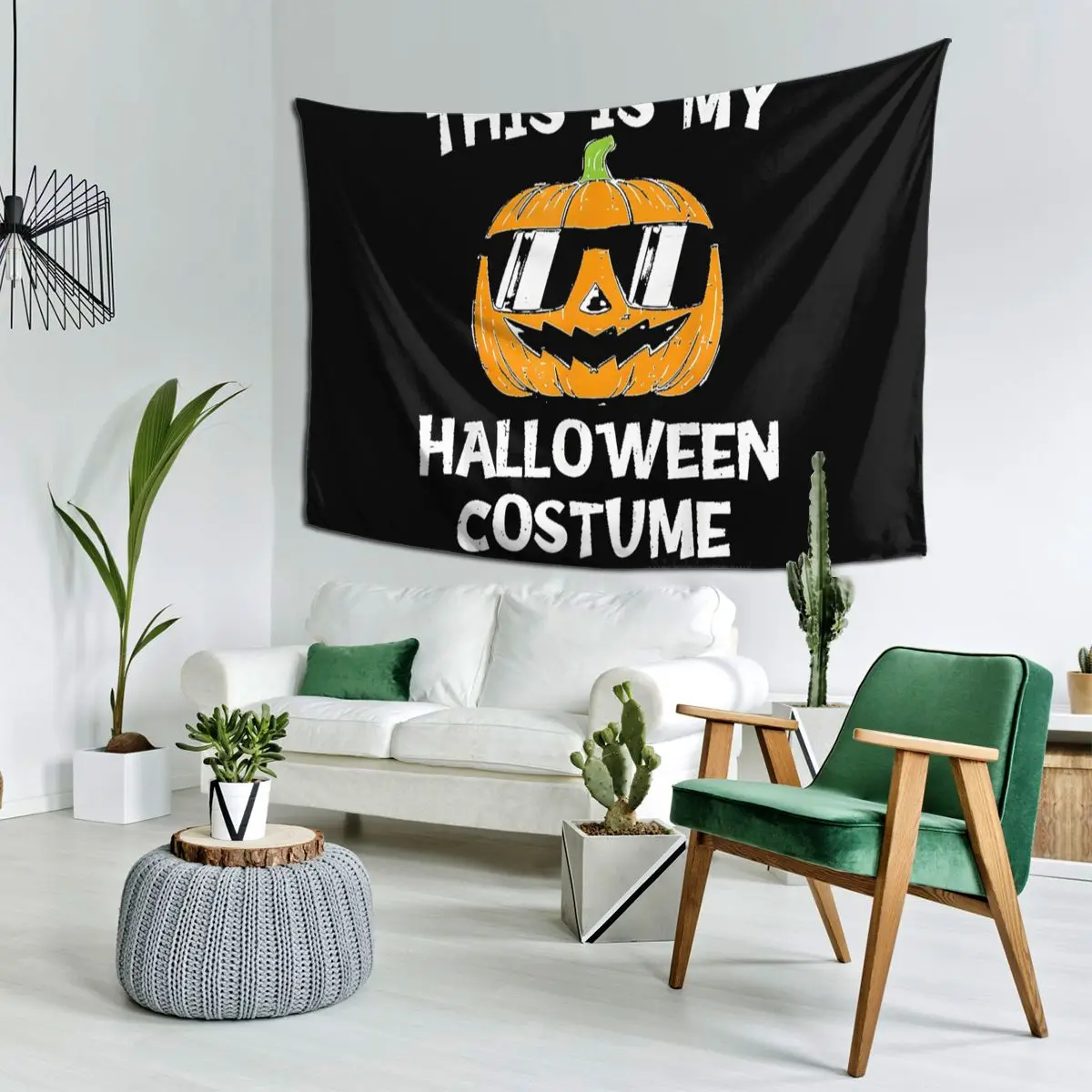 This Is My Halloween Costume Pumpkin Tapestry Art Wall Hanging Aesthetic Home Decor Tapestries for Living Room Bedroom Dorm Room