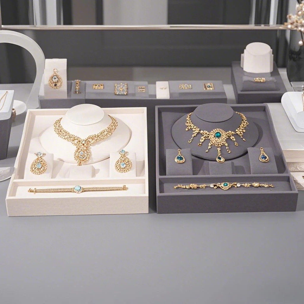 

A high-end texture jewelry tray with partitioned storage for jewelry necklaces, earrings, and exquisite display in a home jewelr