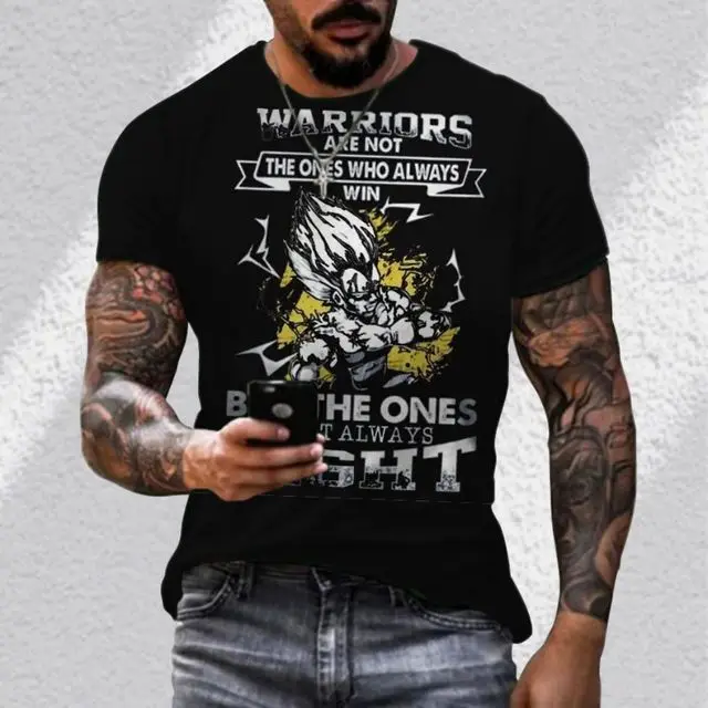 

Vegeta Goku Men's T Shirt Dragon Ball Z Oversized New Anime Harajuku Trend O-collar Summer GYM Saiyan Short Sleeved Y2K 110-6XL
