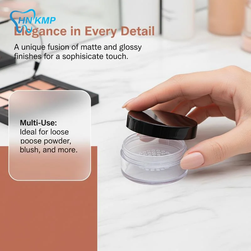 1Pcs Refillable 15g Powder Plastic Container, Mini Travel Makeup Jar With Sieve, Portable Handheld Empty Powder Pot