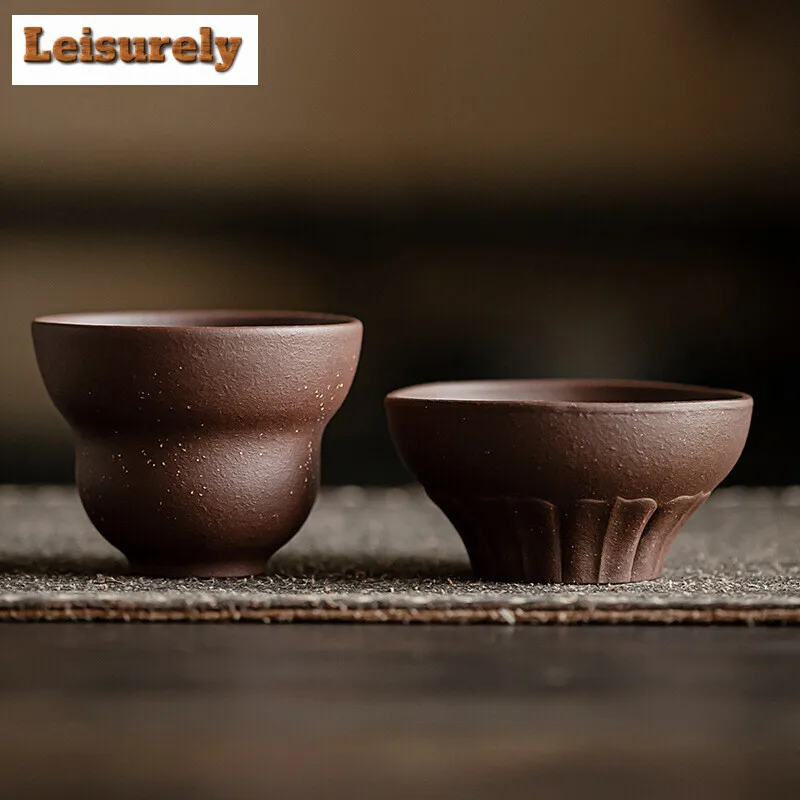 Chinese Yixing Handmade Purple Clay Teacup Travel Gourd Meditation Cup Tea Bowl Personal Master Tea Cup Customized Tea Set Gift